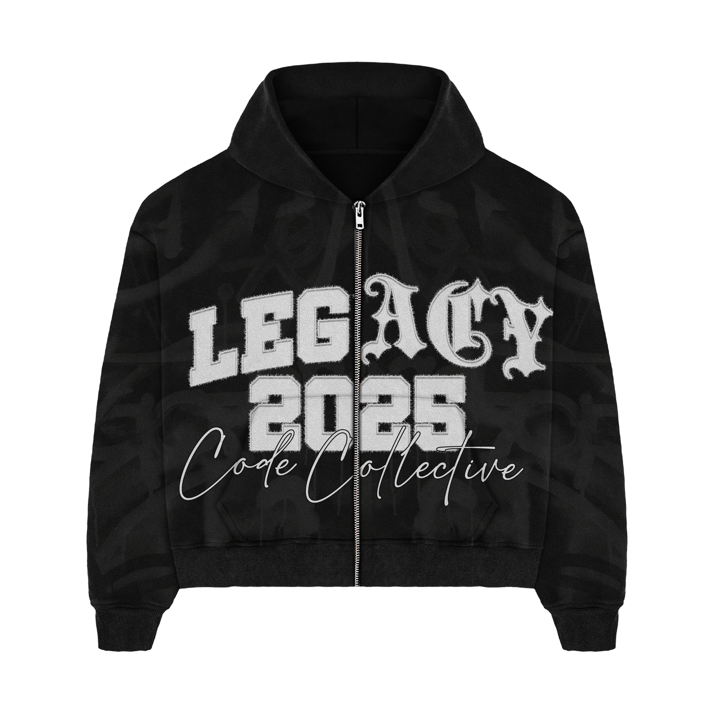 LEGACY 25 ZIP HOODIE - BLACK