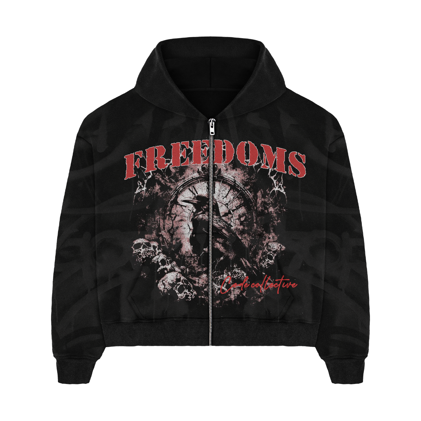 FREEDOM ZIP HOODIE - BLACK