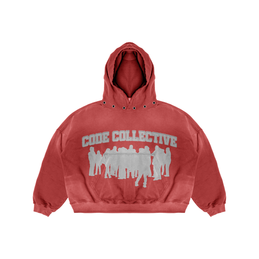 DEAD WALKING OVERSIZE HOODIE - RED