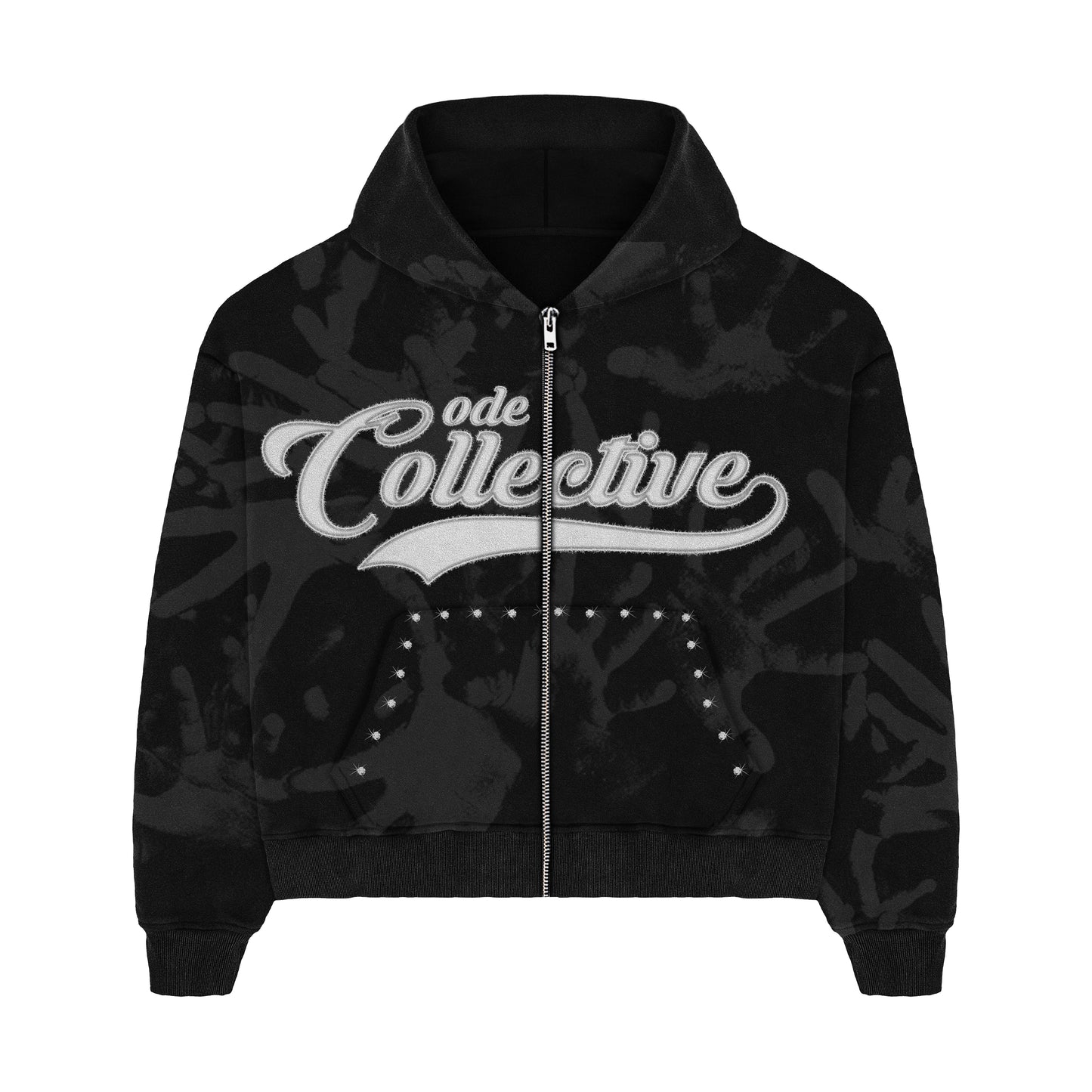 CODE COLLECTIVE ZIP HOODIE - BLACK